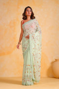 Vamsee Riva Pista Georgette Saree