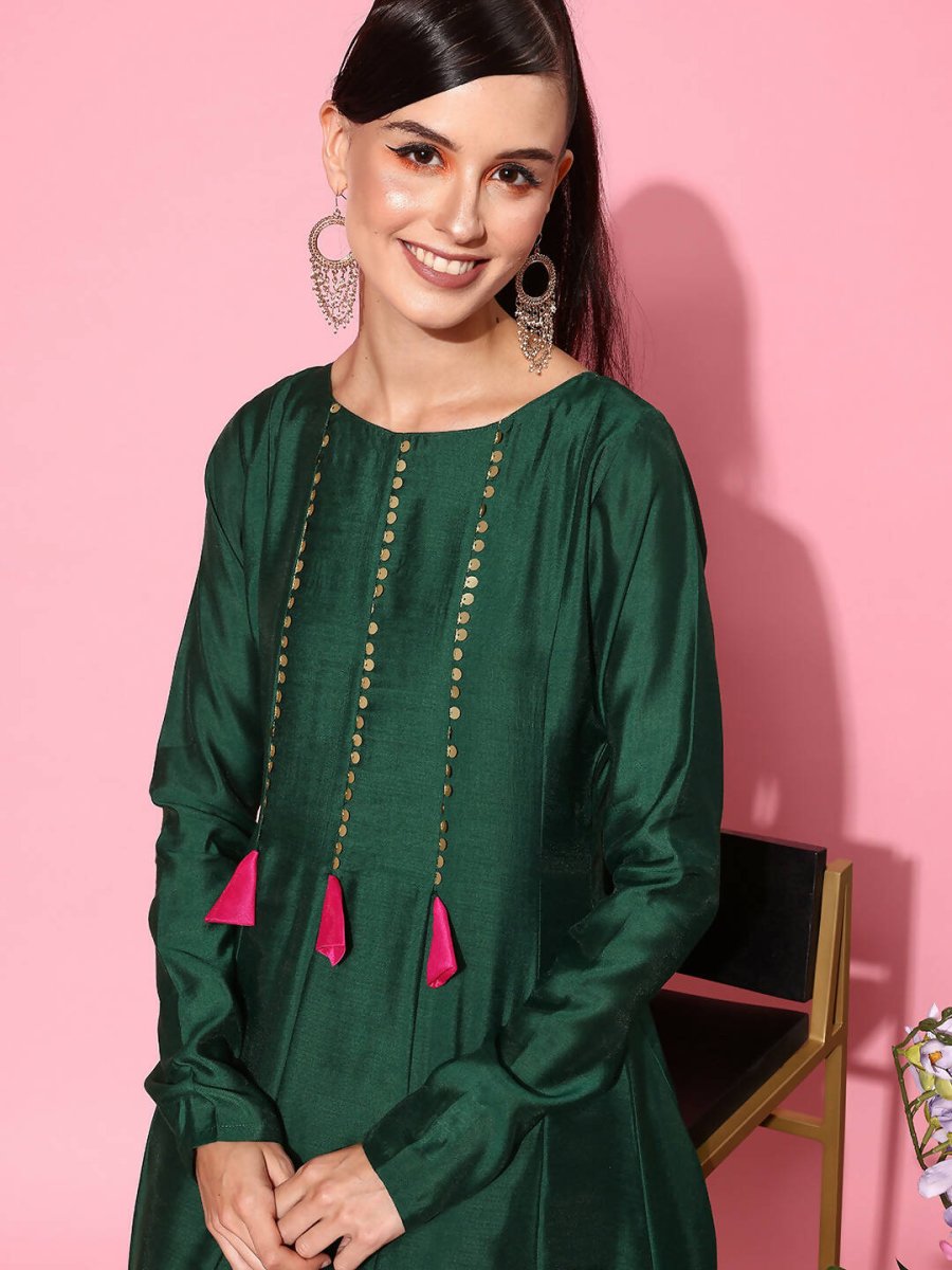 Ahalyaa Women's Traditional wear Ethnic Dress - Green