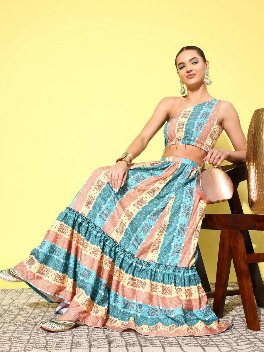 Ahalyaa Women's Traditional wear Co-ords - Green