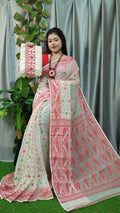Exclusive Collection White Beautiful Jamdani Collection Saree