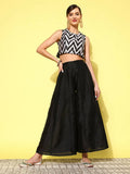 Ahalyaa Women's Traditional wear Co-ords - Black