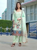Joban Fashion Green Position Digital Print With Position Foil Kurta Set