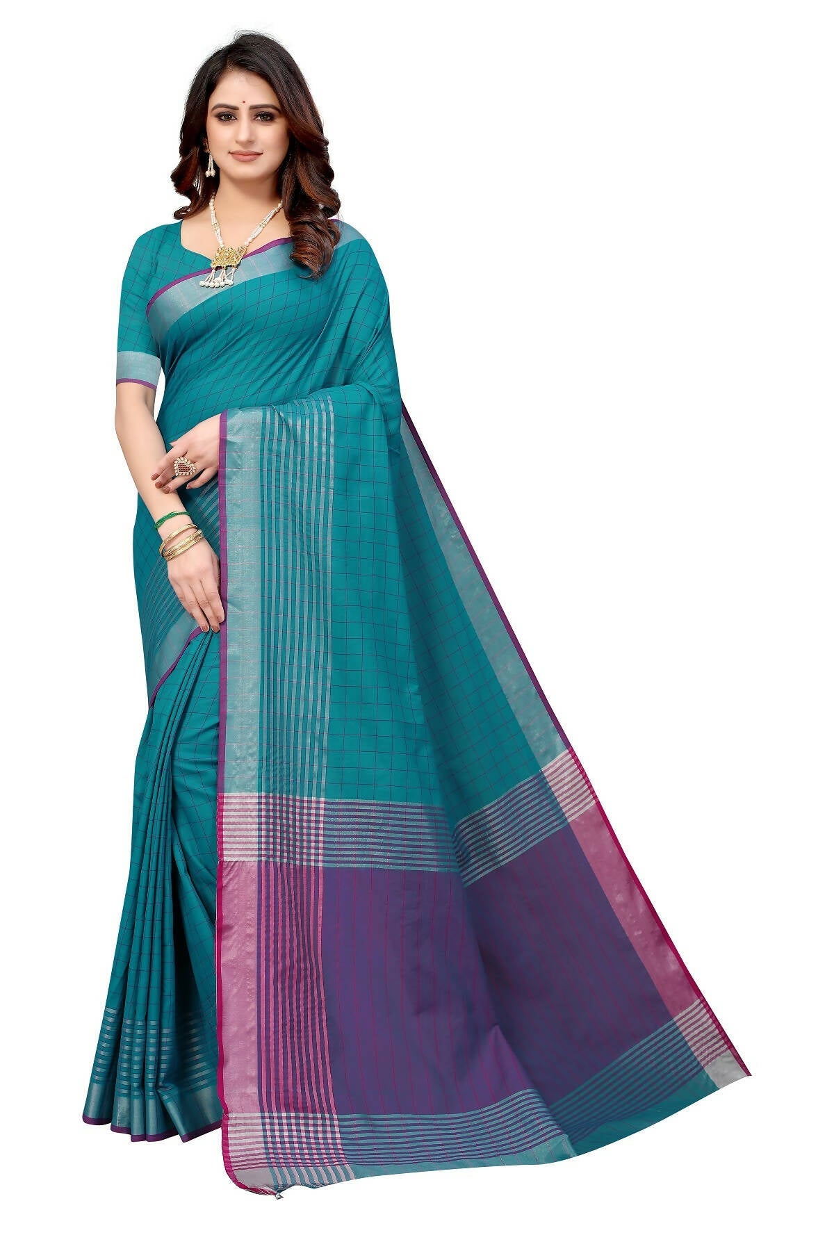 Vamika Blue Cotton Silk Saree