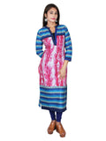 Women's Blue Tie Dye Printed Kurti - G & A Apparels