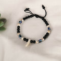 NVR Men & Women Pearl Evil Eye Adjustable Bracelet
