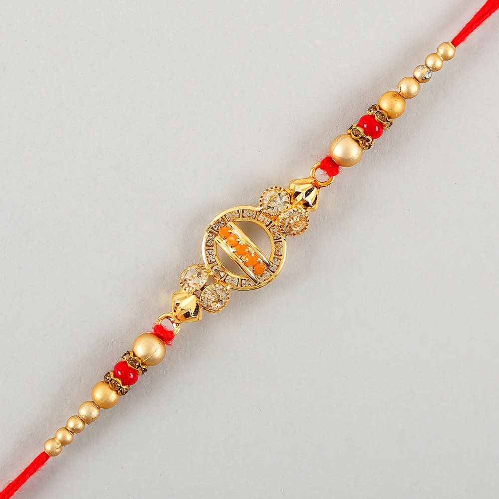 Elegant Meenakari Rakhi And Cashew Jar