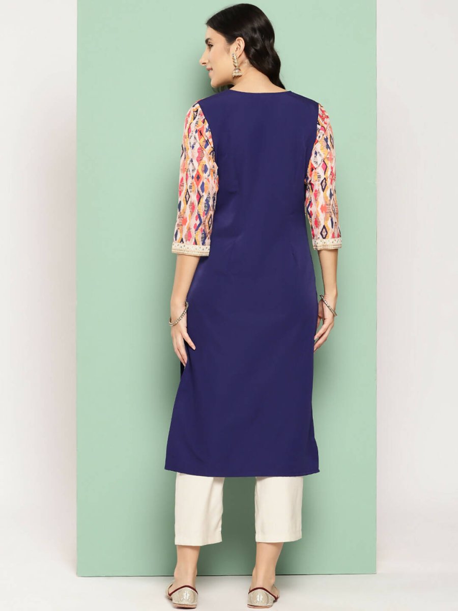 Ahalyaa Women's Traditional wear Kurta - Navy Blue