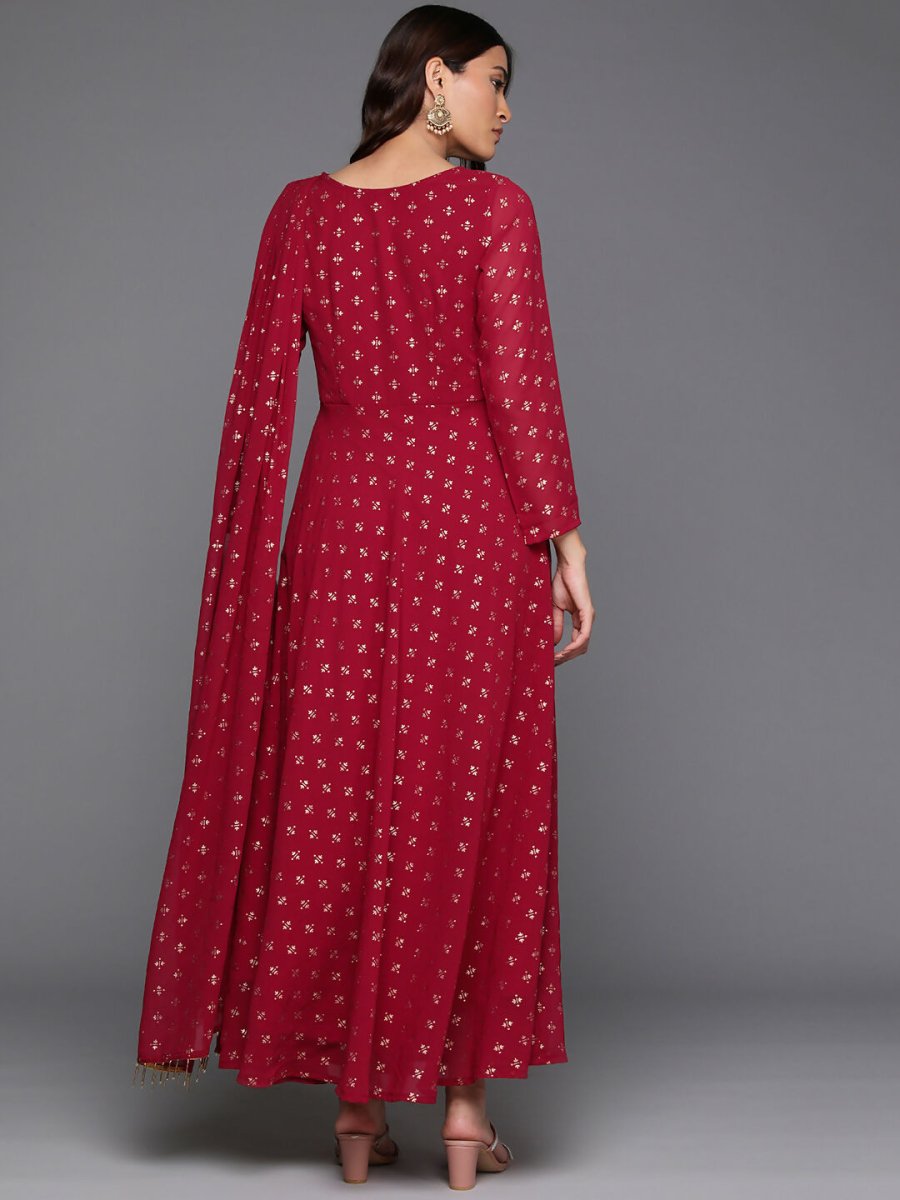 Ahalyaa Women's Traditional wear Ethnic Dress - Maroon