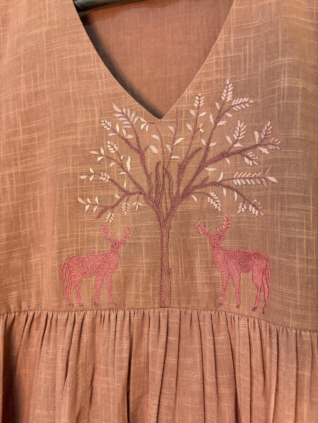 trueBrowns Pink Gauze Kurta Set