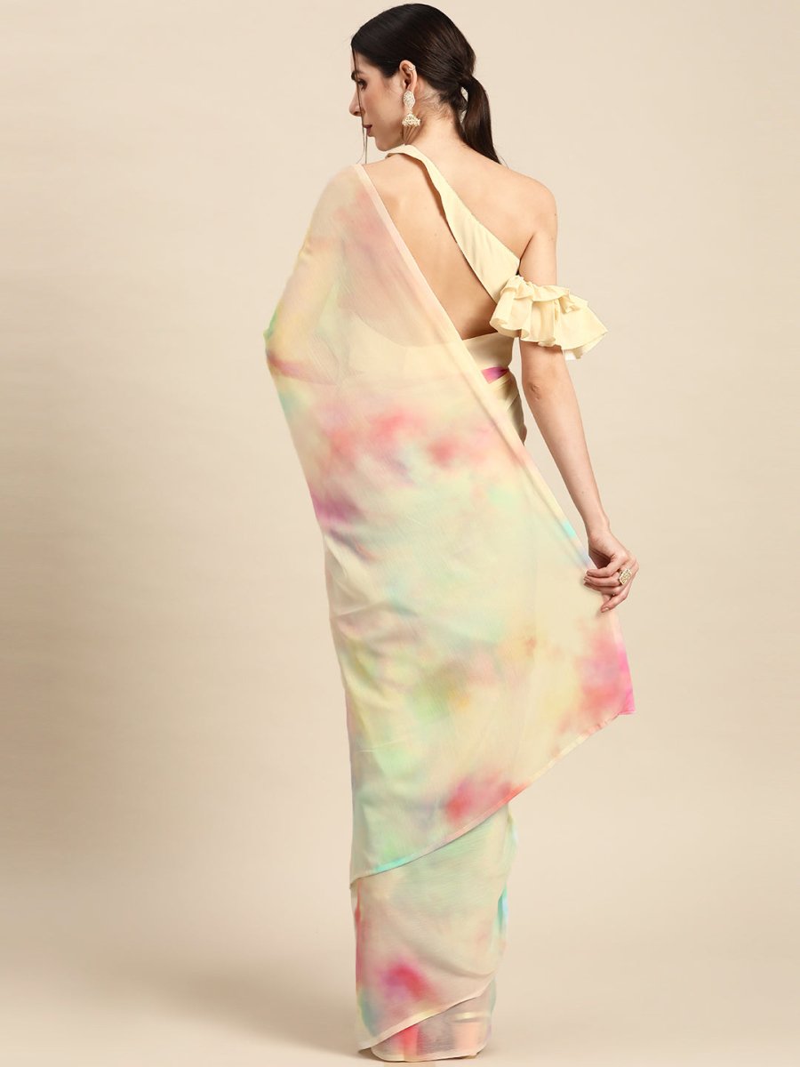 Ahalyaa Abstract Digital Printed Chiffon Saree