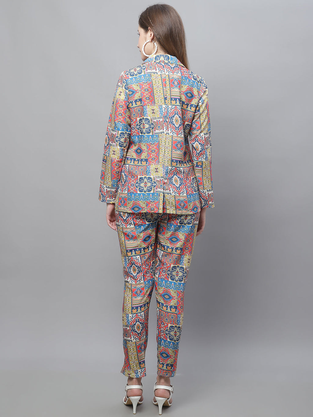 Jainish Women's WoDigital Printed Crop Top and Jacket Set - Multi