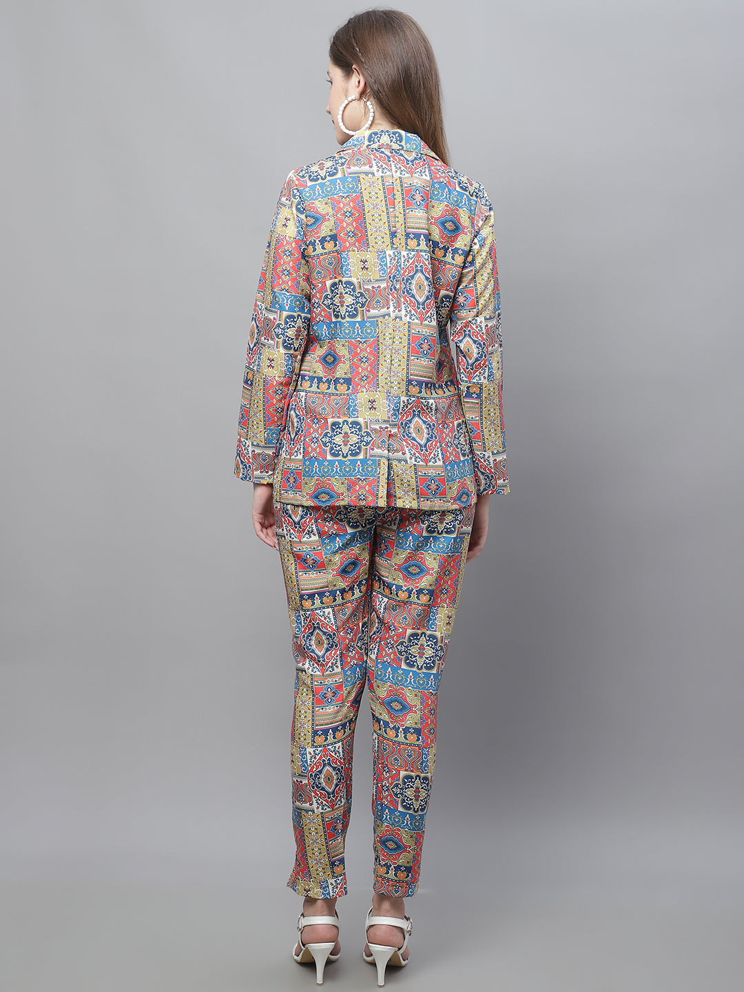 Jainish Women's WoDigital Printed Crop Top and Jacket Set - Multi
