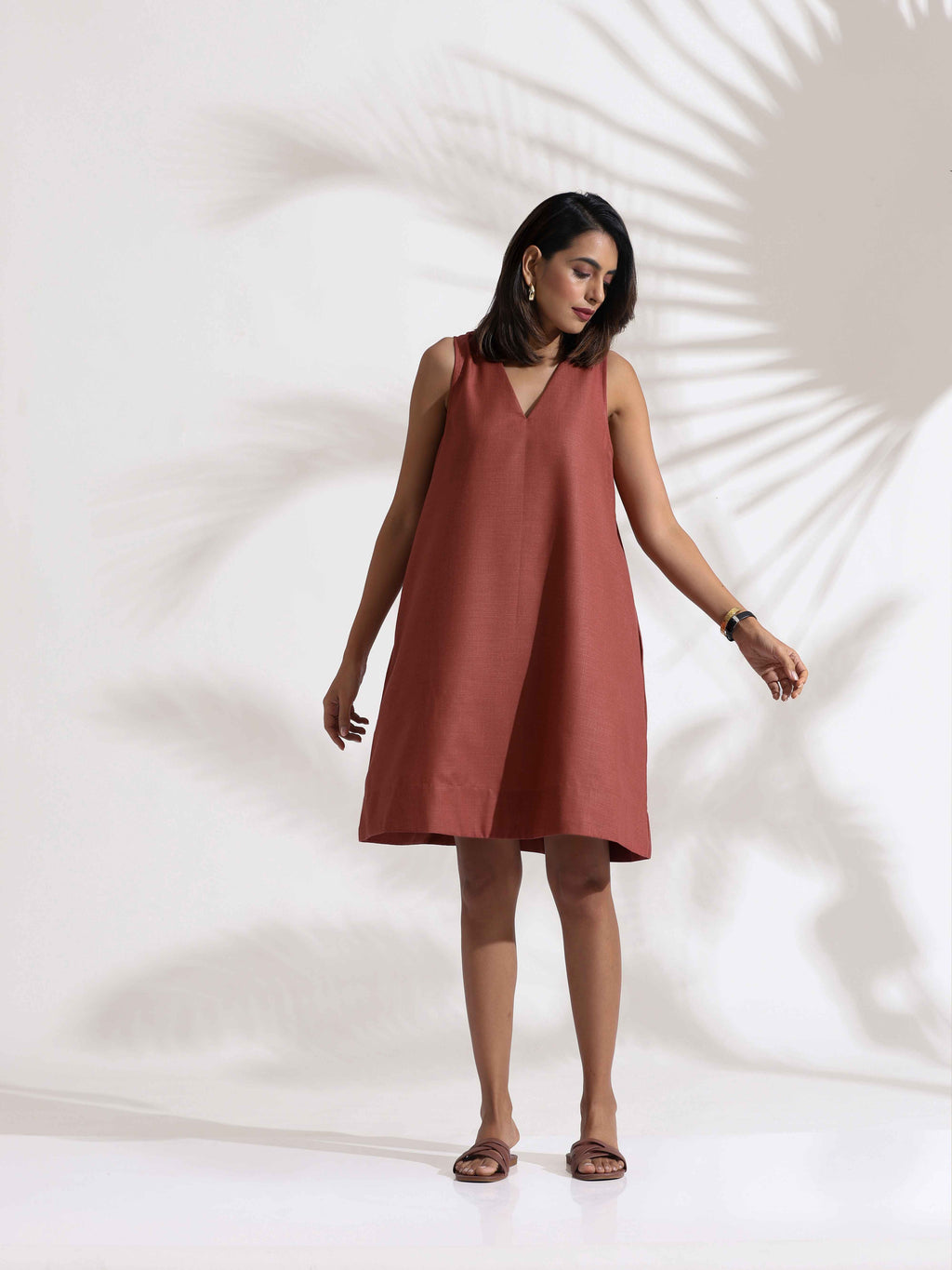 trueBrowns Pink Slub Dress