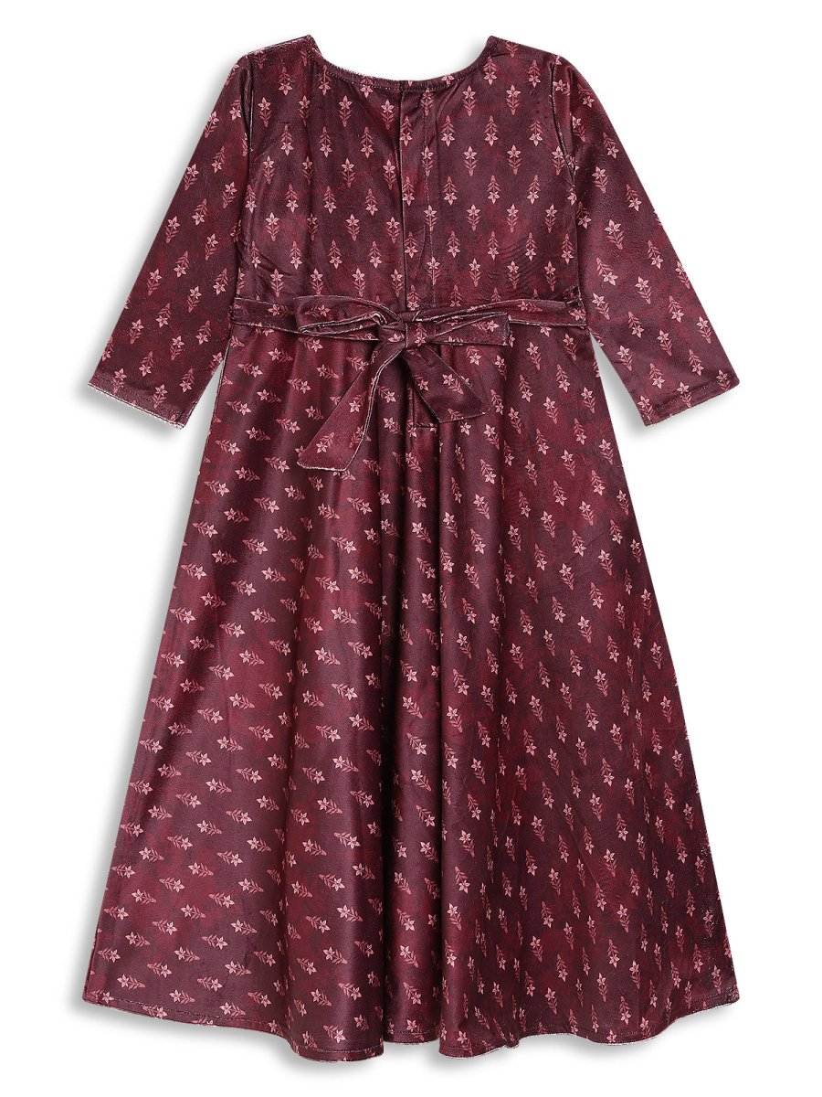Ahalyaa Girls Printed A-Line Maxi Ethnic Dresses