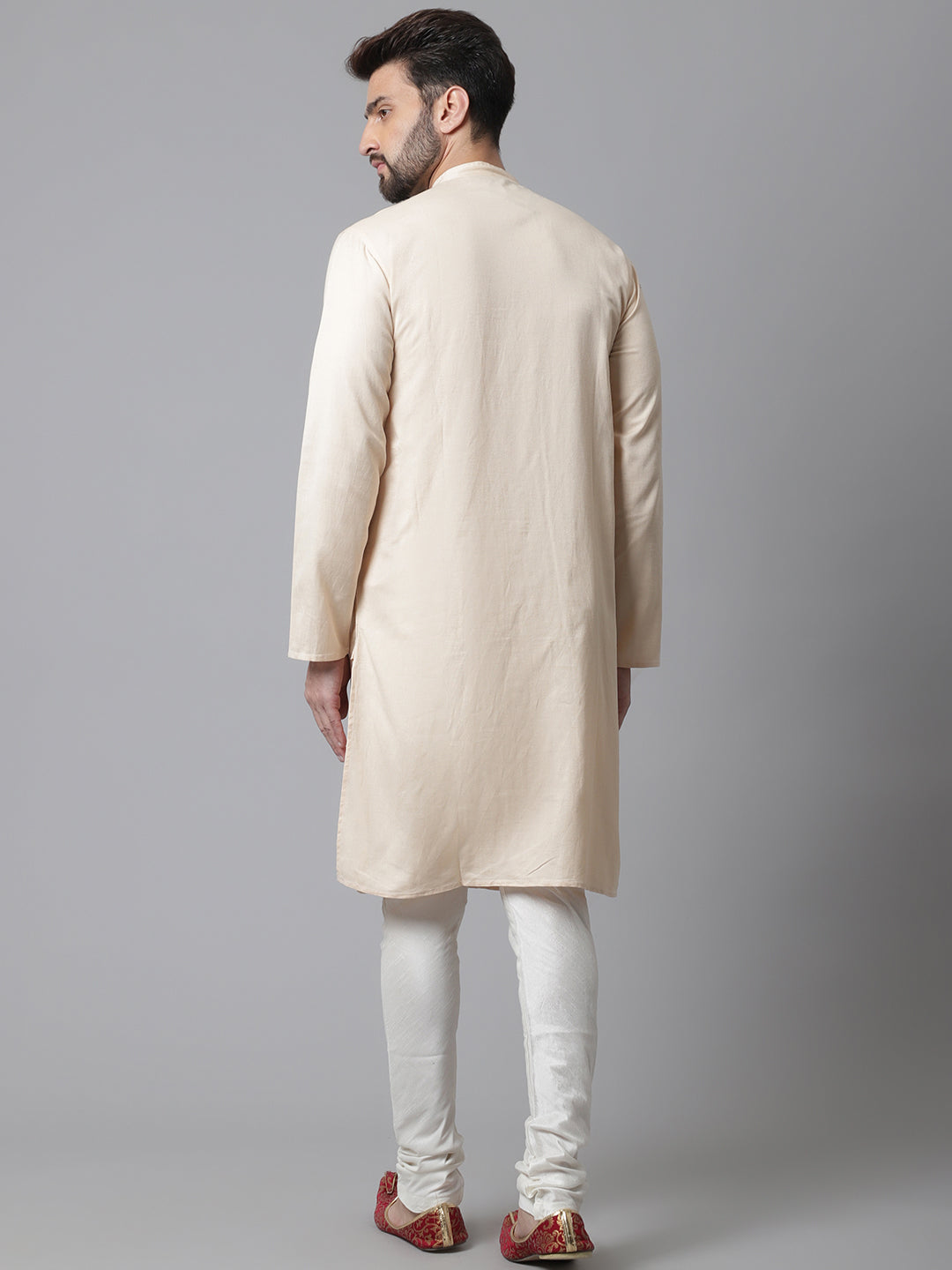 Even Apparels Brown Pure Cotton Kurta With Band Collar