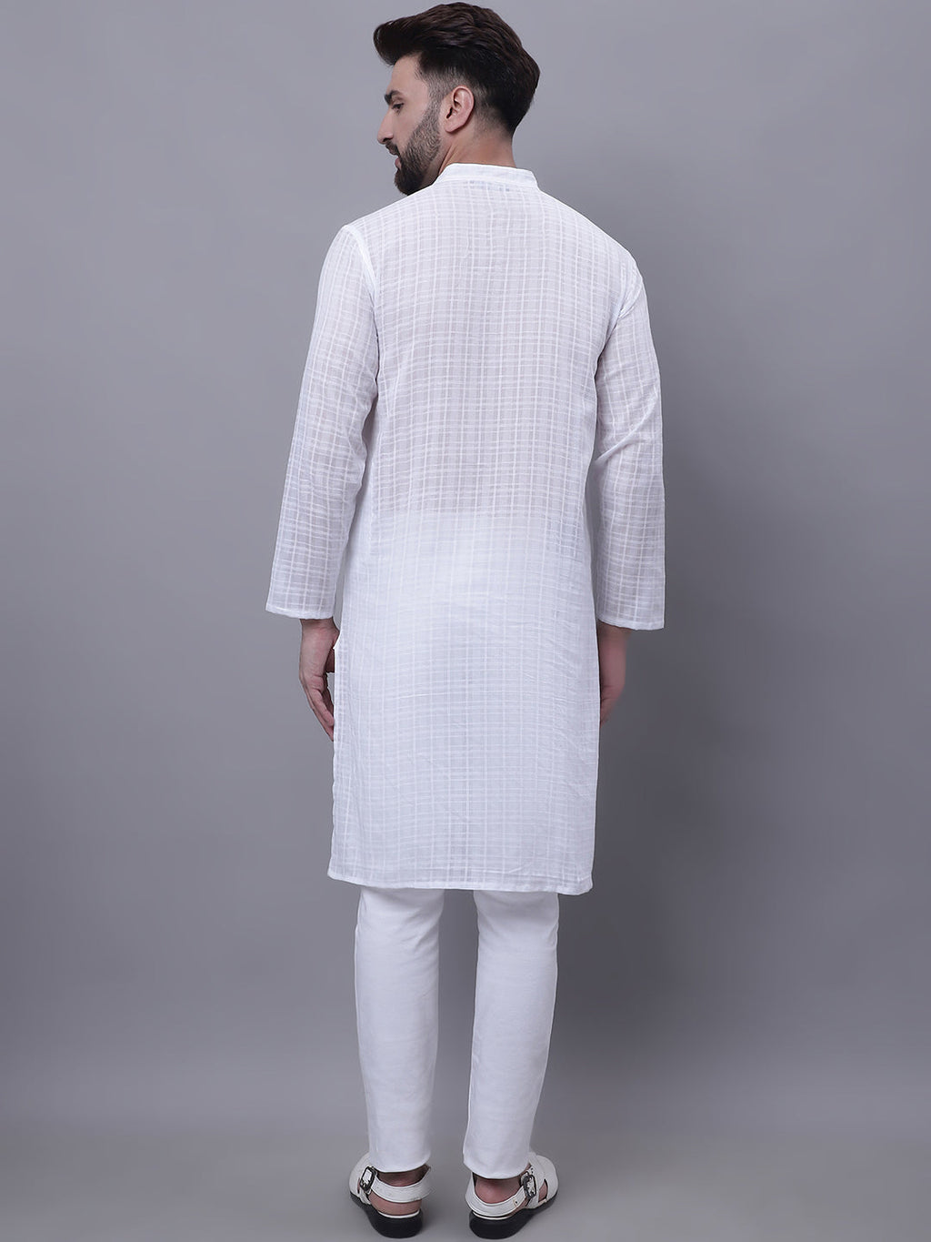 Even Apparels White Pure Cotton Kurta With Band Collar