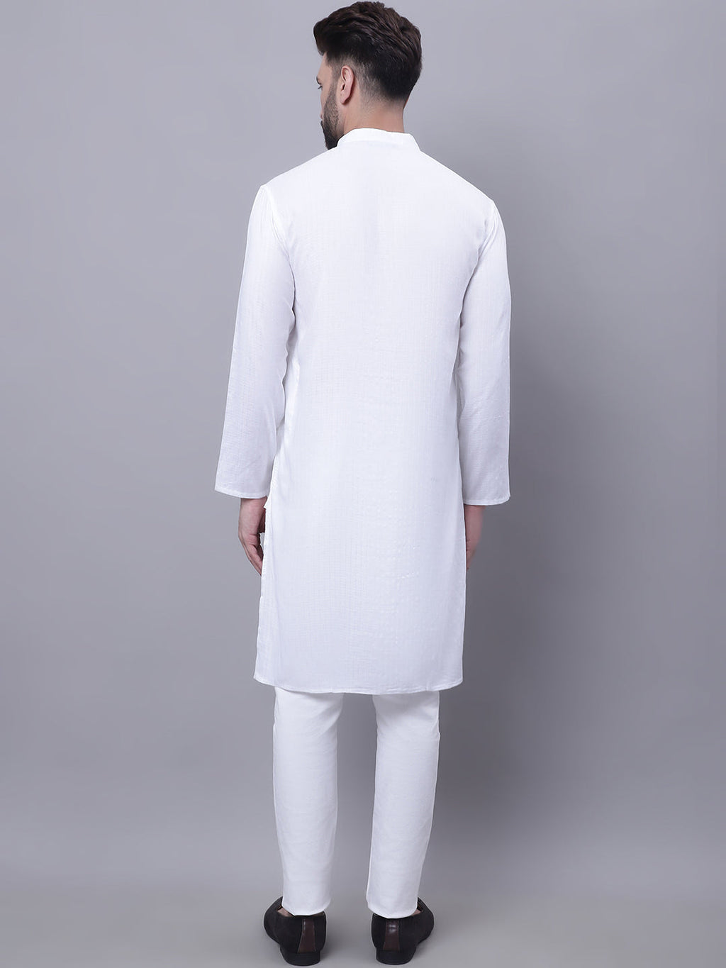 Even Apparels White Pure Cotton Kurta With Band Collar