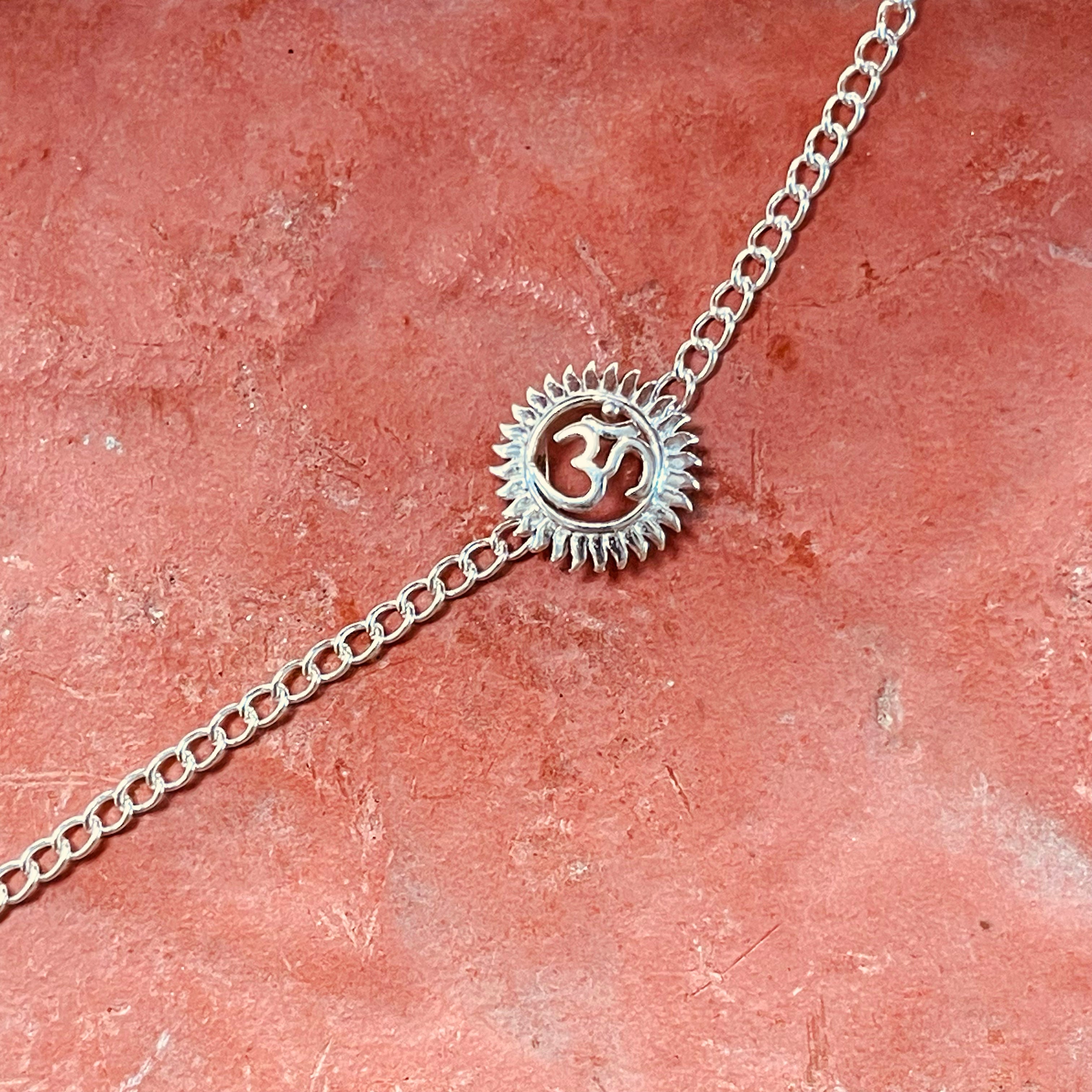 trueBrowns 925 Sterling Silver Om Silver Chain Rakhi