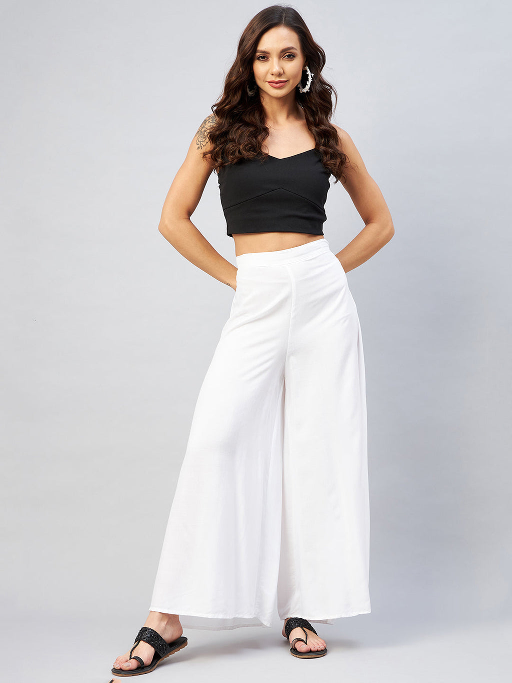 InWeave Solid White Palazzo