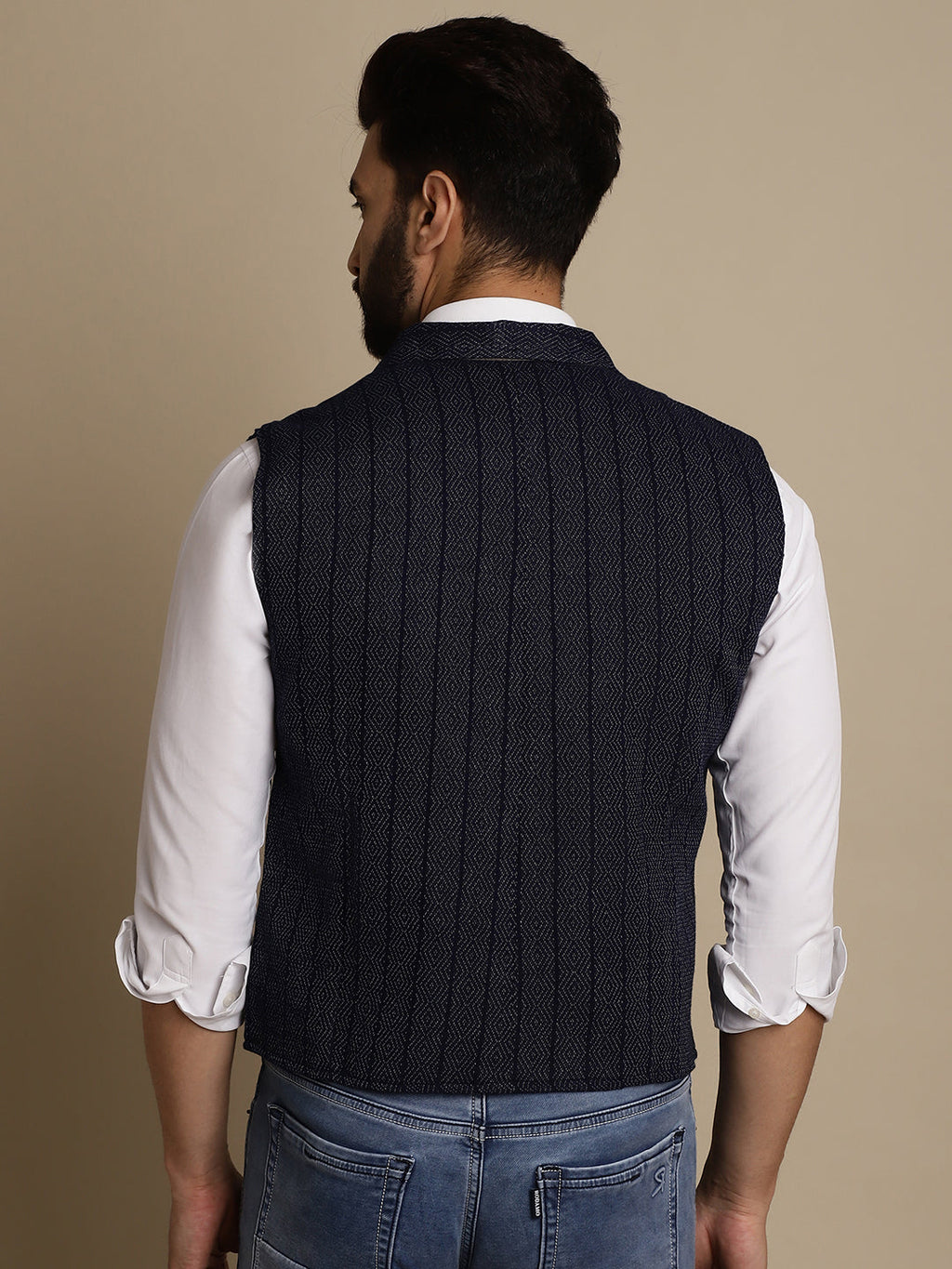 Even Apparels Men's Blue Waistcoat with Notched Lapel