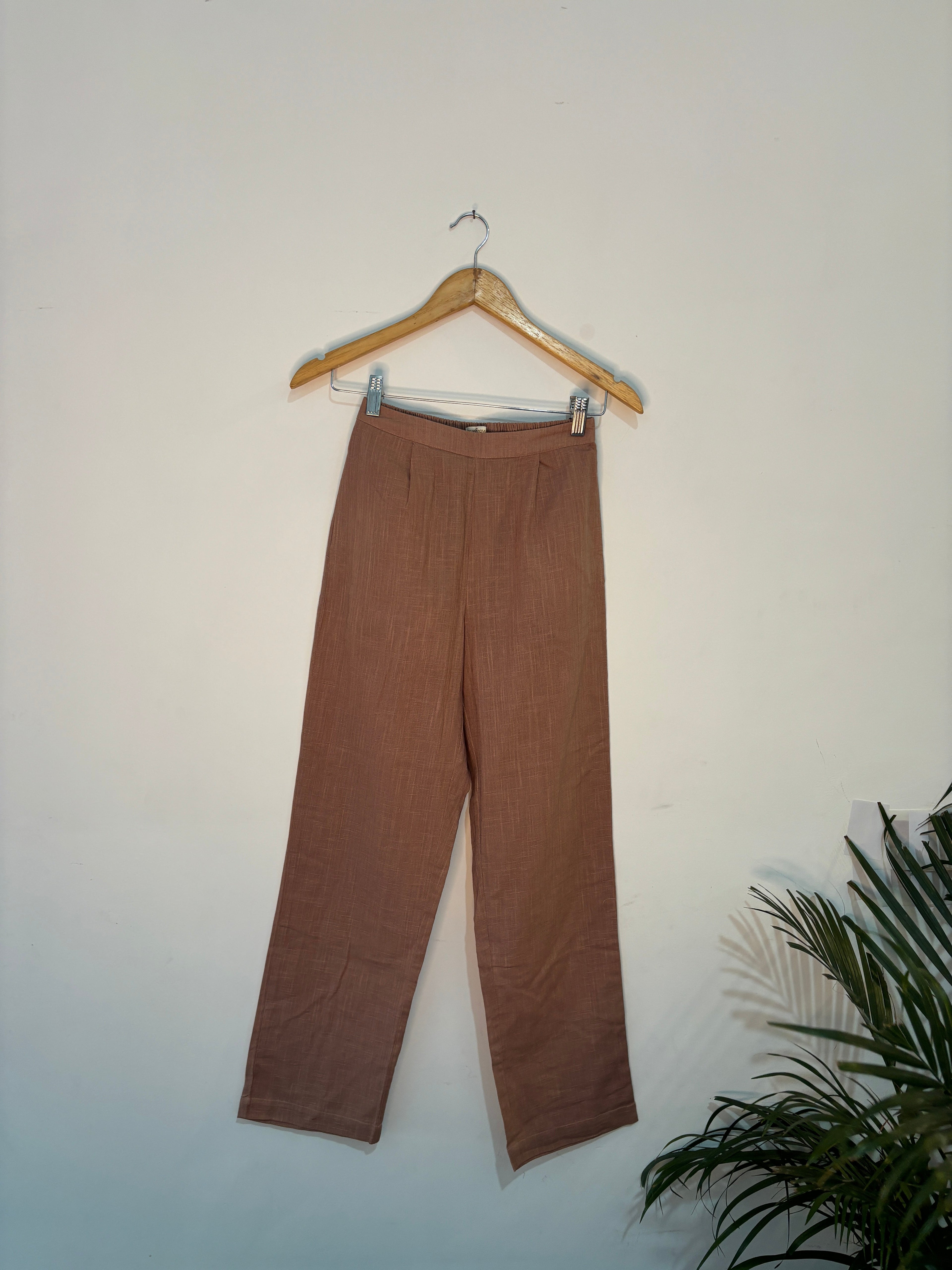 trueBrowns Beige Gauze Short Top Co-ord Set