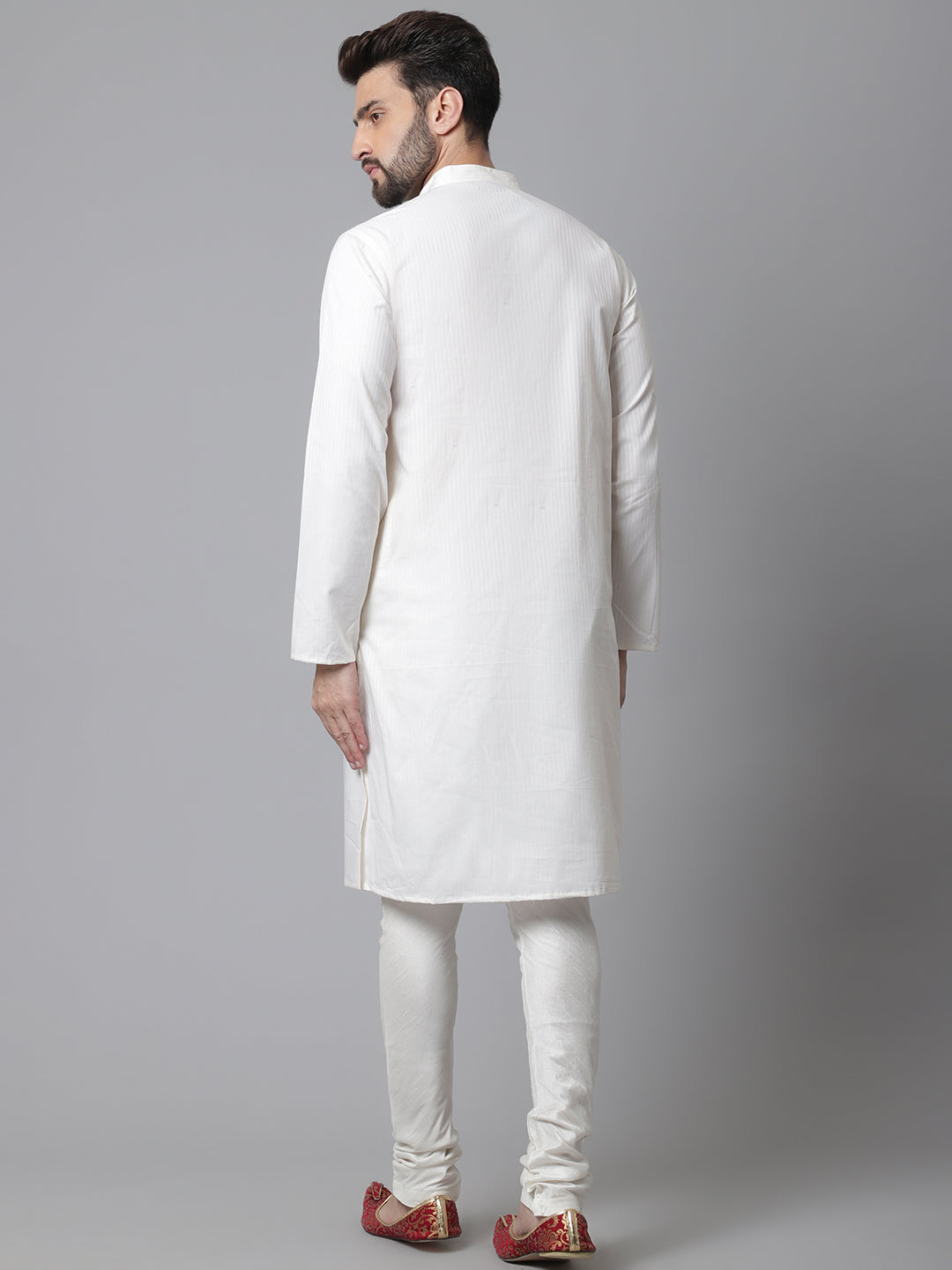 Even Apparels White Pure Cotton Kurta With Band Collar