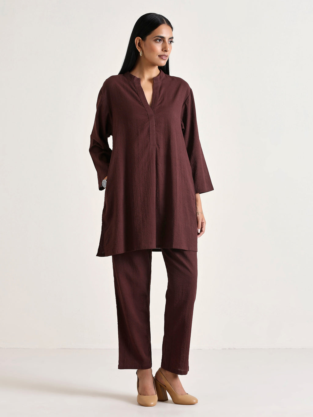 trueBrowns Cola Brown Relaxed Fit Co-Ord Set