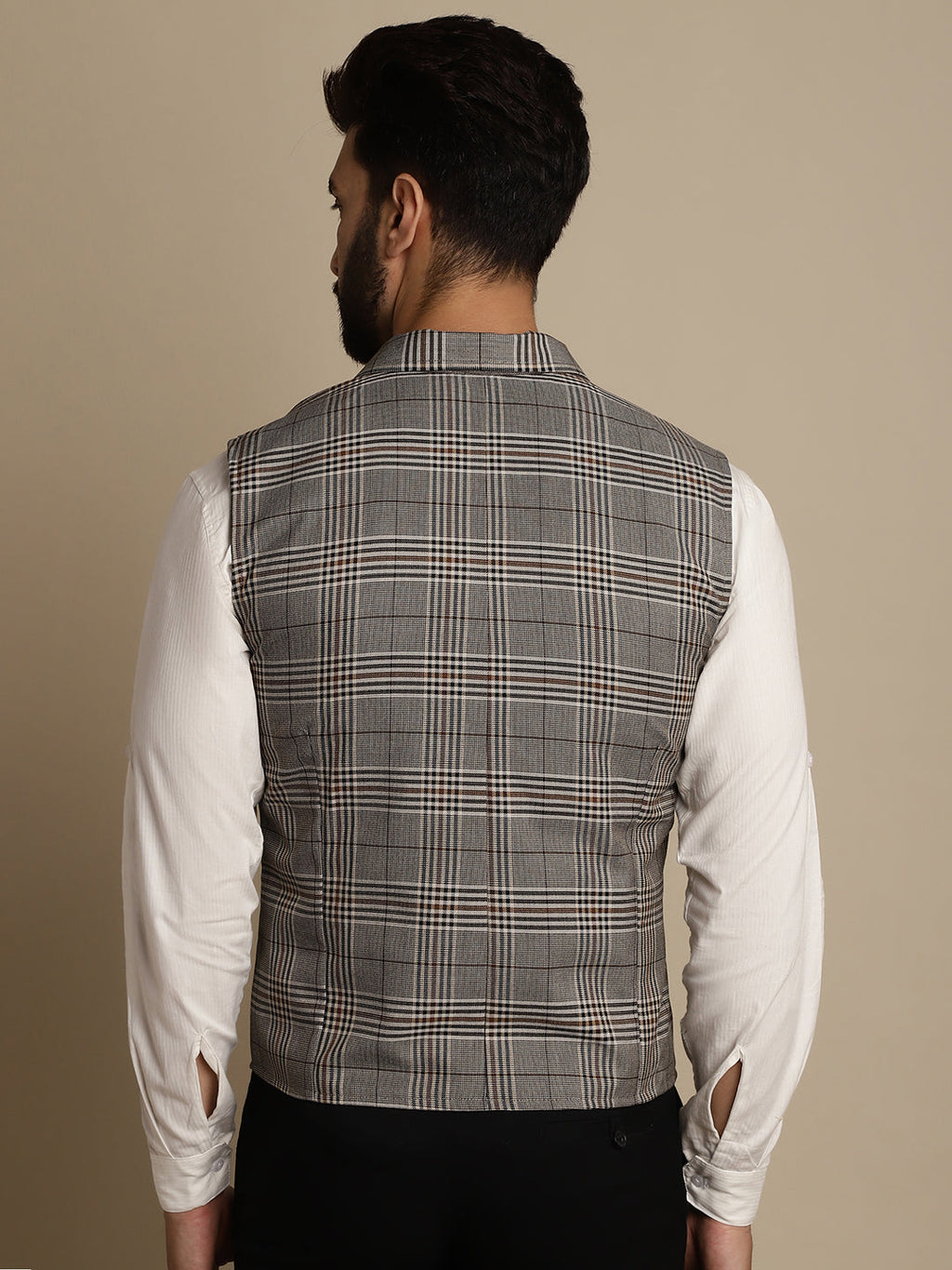 Even Apparels Men's Brown Waistcoat with Notched Lapel