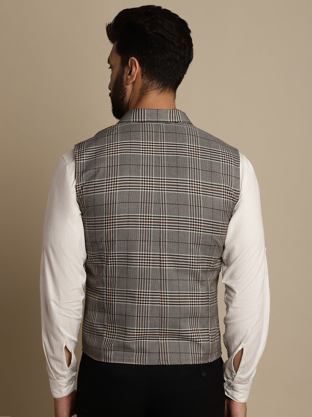 Even Apparels Men's Brown Waistcoat with Notched Lapel