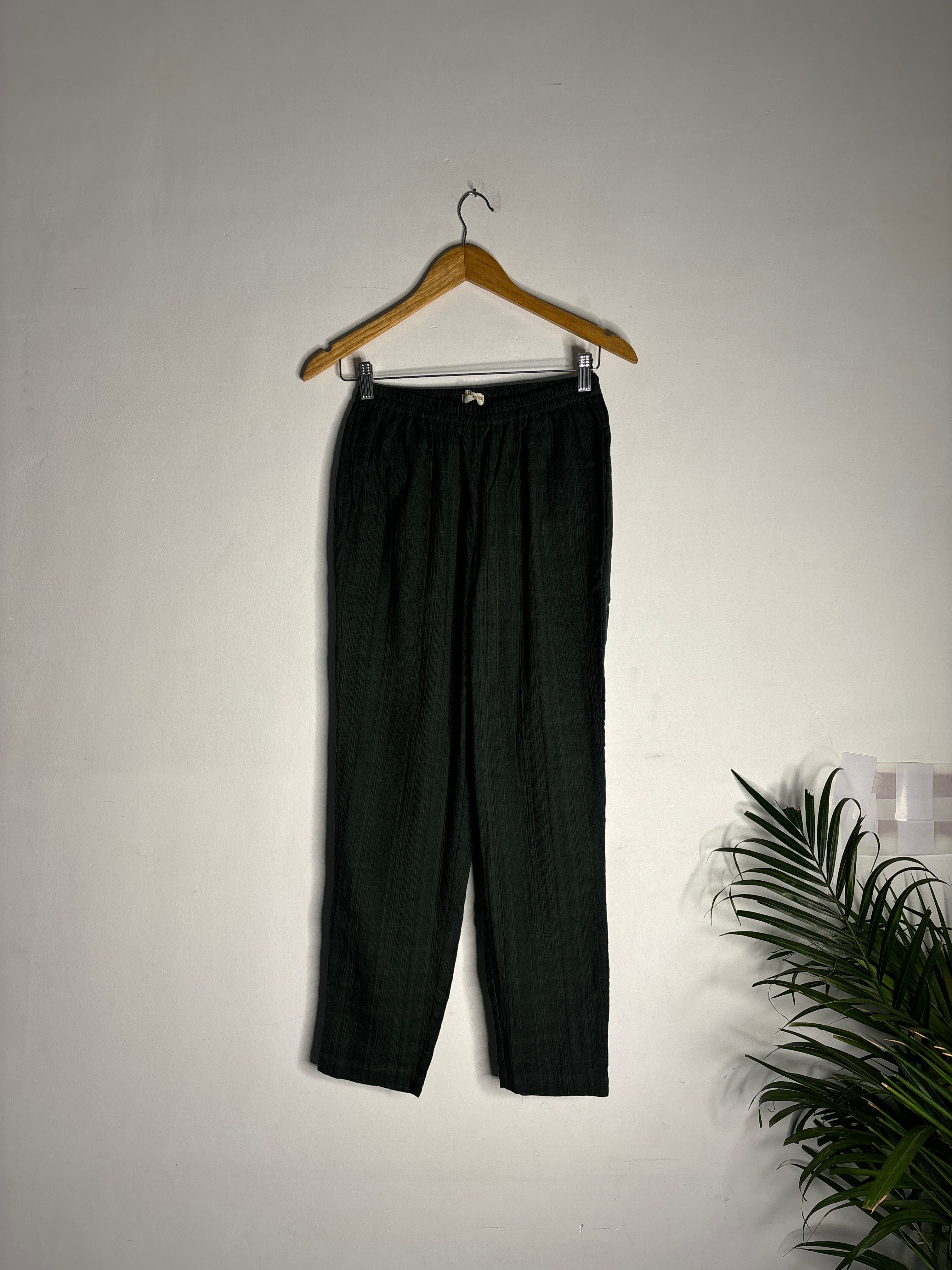 trueBrowns Green Gauze Dobby Kurta Co-ord Set