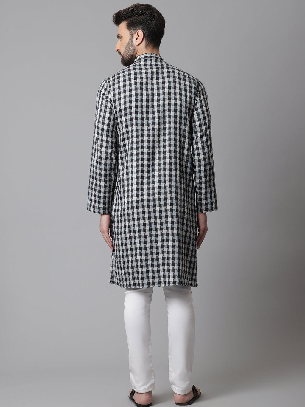 Even Apparels Multi Pure Cotton Kurta With Band Collar