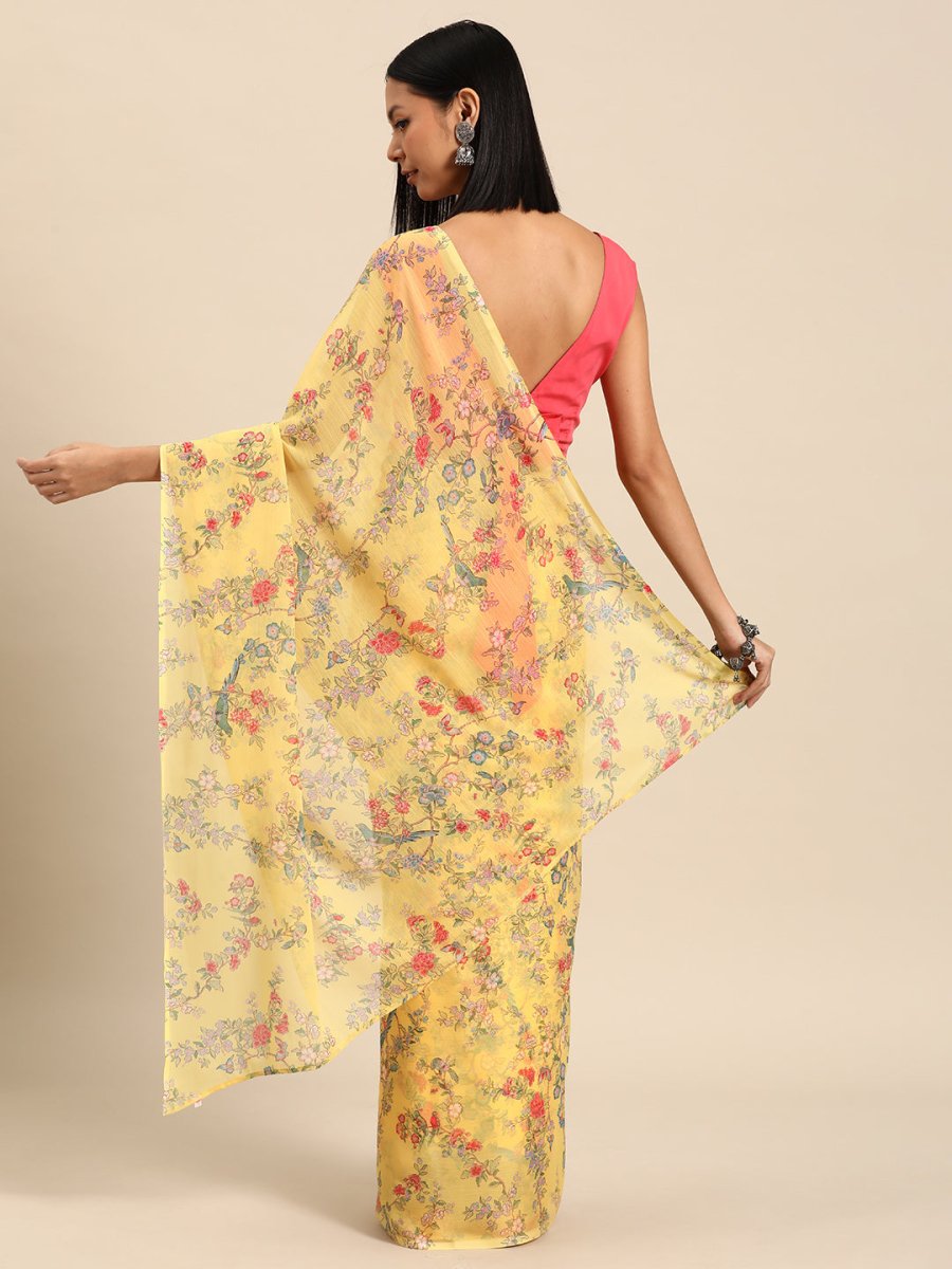 Ahalyaa Floral Poly Chiffon Saree