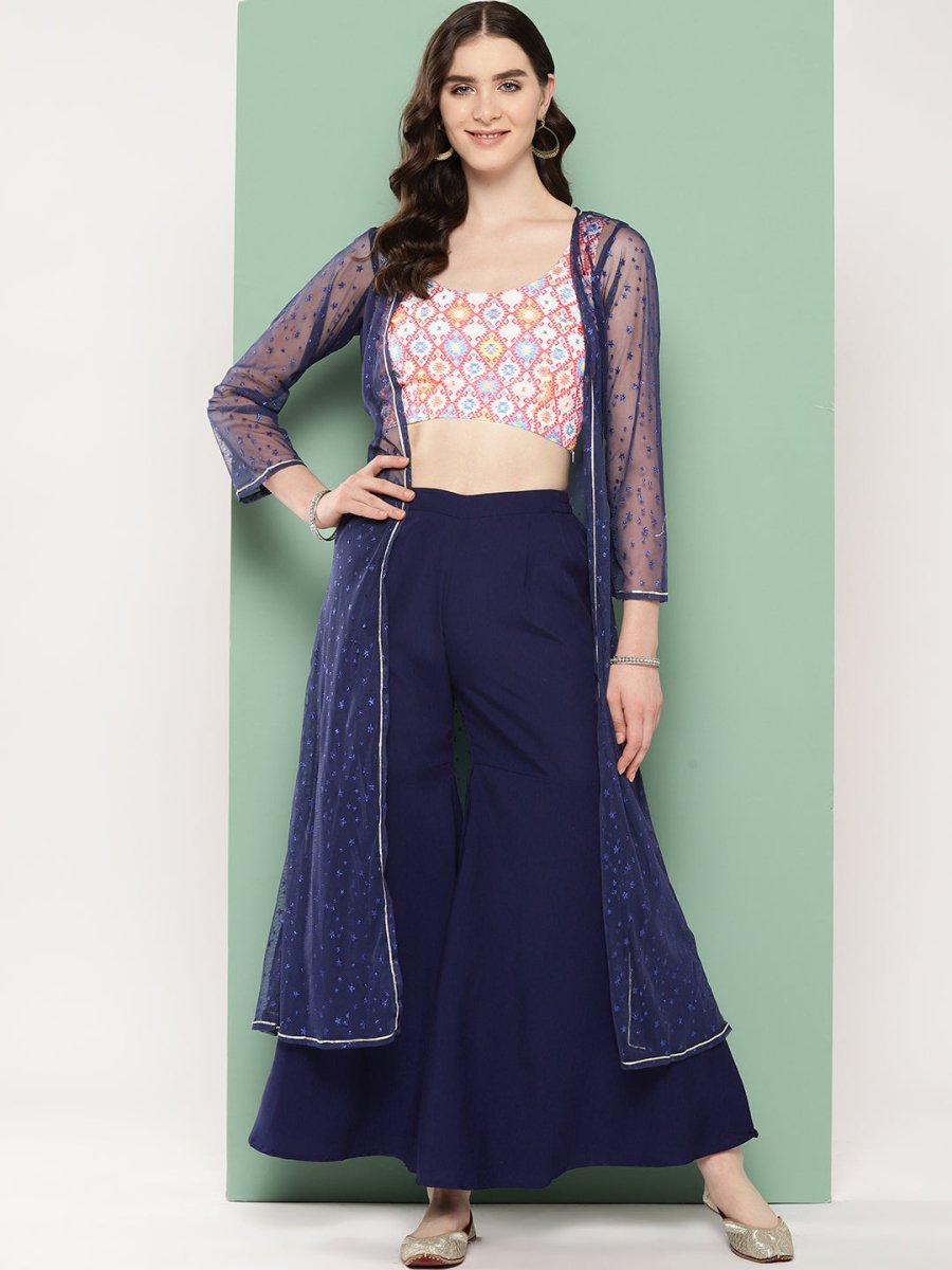 Ahalyaa Printed Ethnic Co-Ords with Shrug