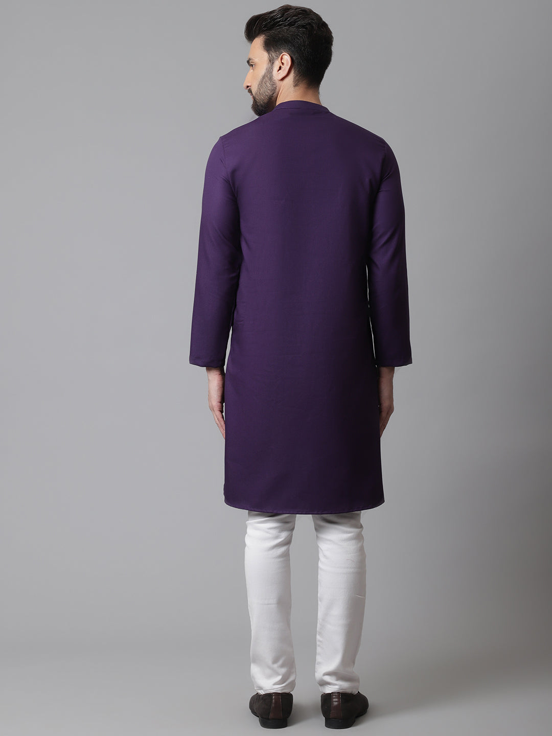 Even Apparels Purple Sherwani Kurta With Asymetrical Cut