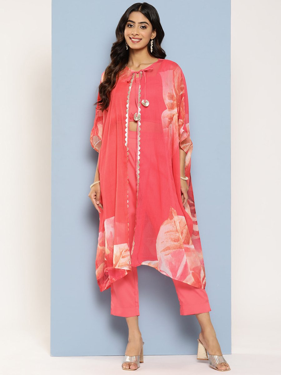 Ahalyaa Women Top with Palazzos & Shrug