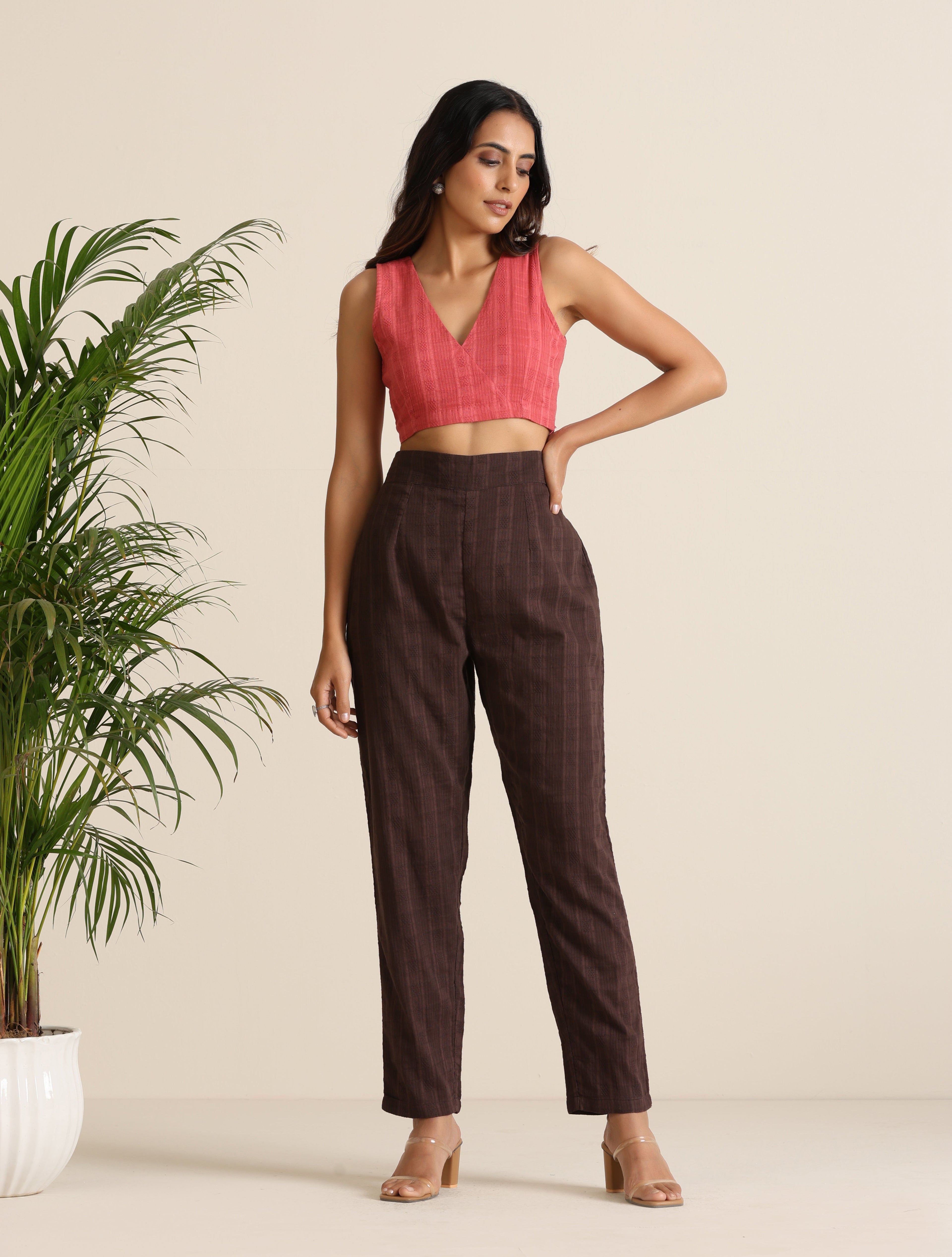 trueBrowns Cola Cotton Dobby Pant Suit Set