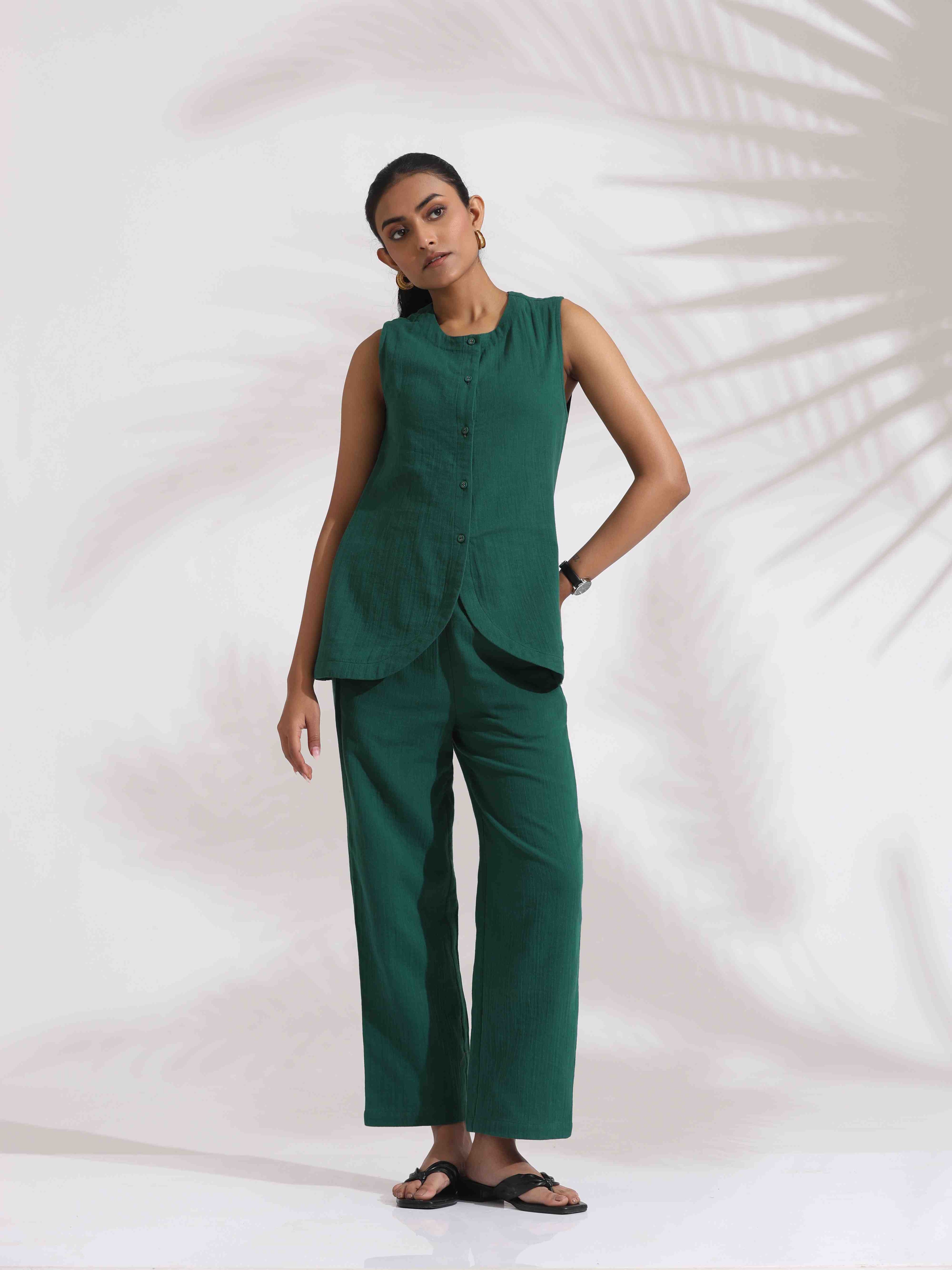 trueBrowns Green Cotton Co-ord Set