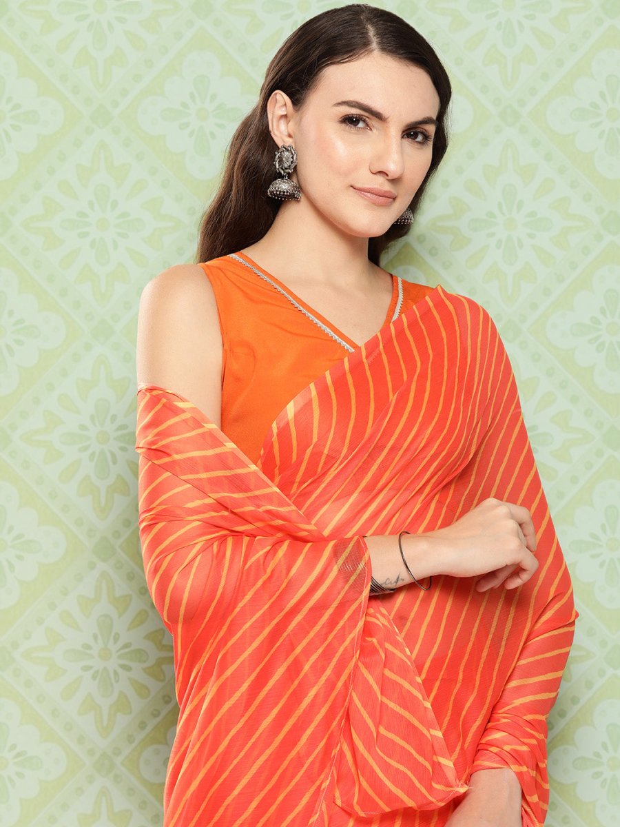 Ahalyaa Leheriya Poly Chiffon Saree