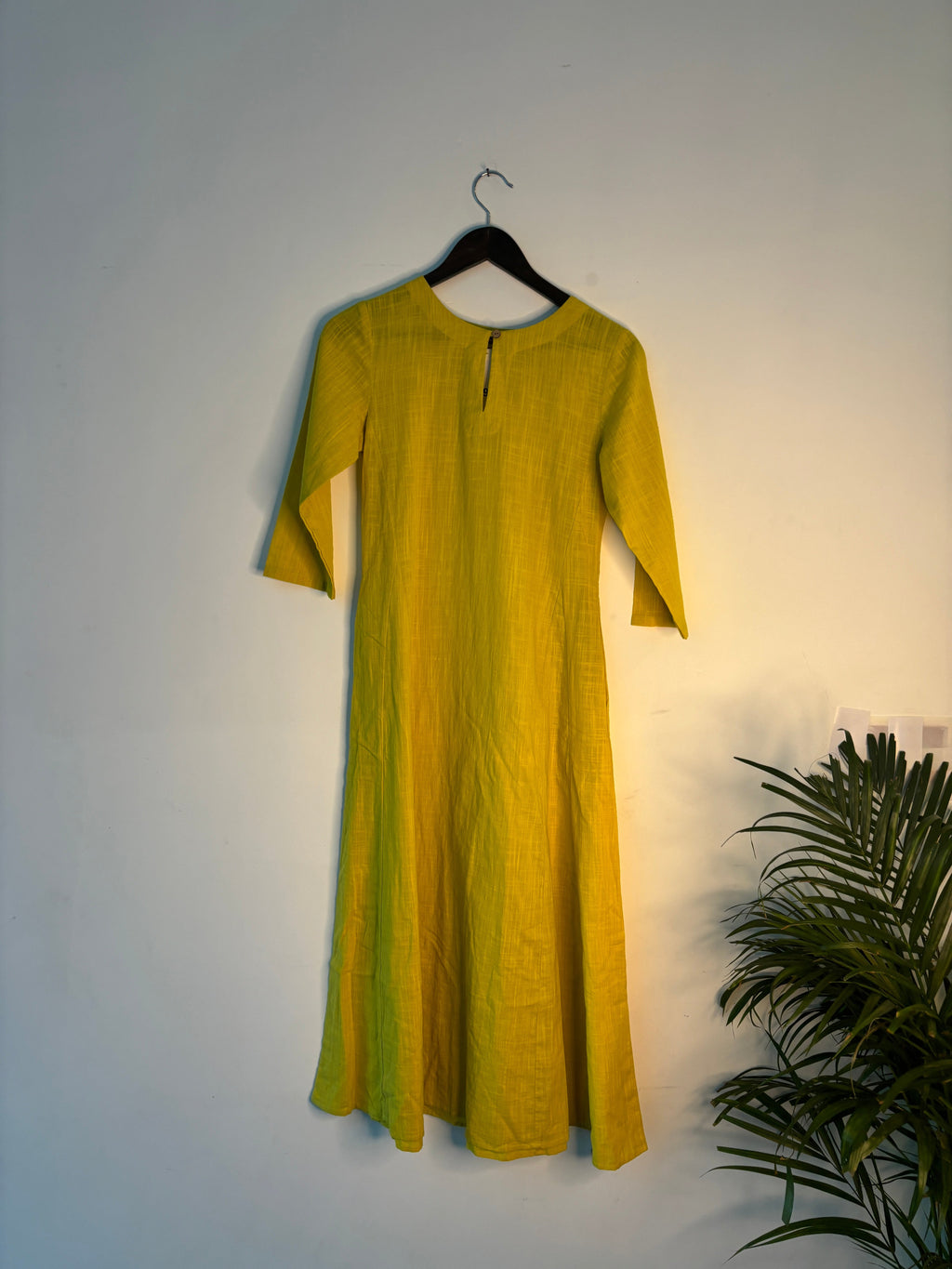 trueBrowns Lime Slub Kurta