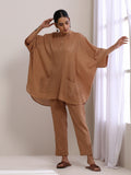 trueBrowns Beige Dobby Boxy Fit High-Low Co-Ord Set