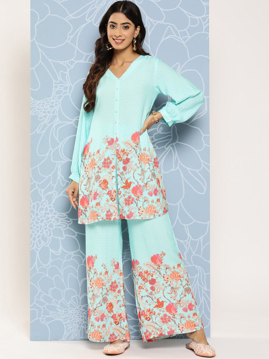 Ahalyaa Floral Printed Ethnic Co-Ords