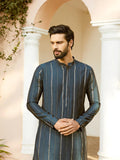 Fabmade Embroidered Regular Sequinned Chanderi Silk Kurta With Pyjamas