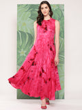 InWeave Women's Magenta Tie And Die Dress