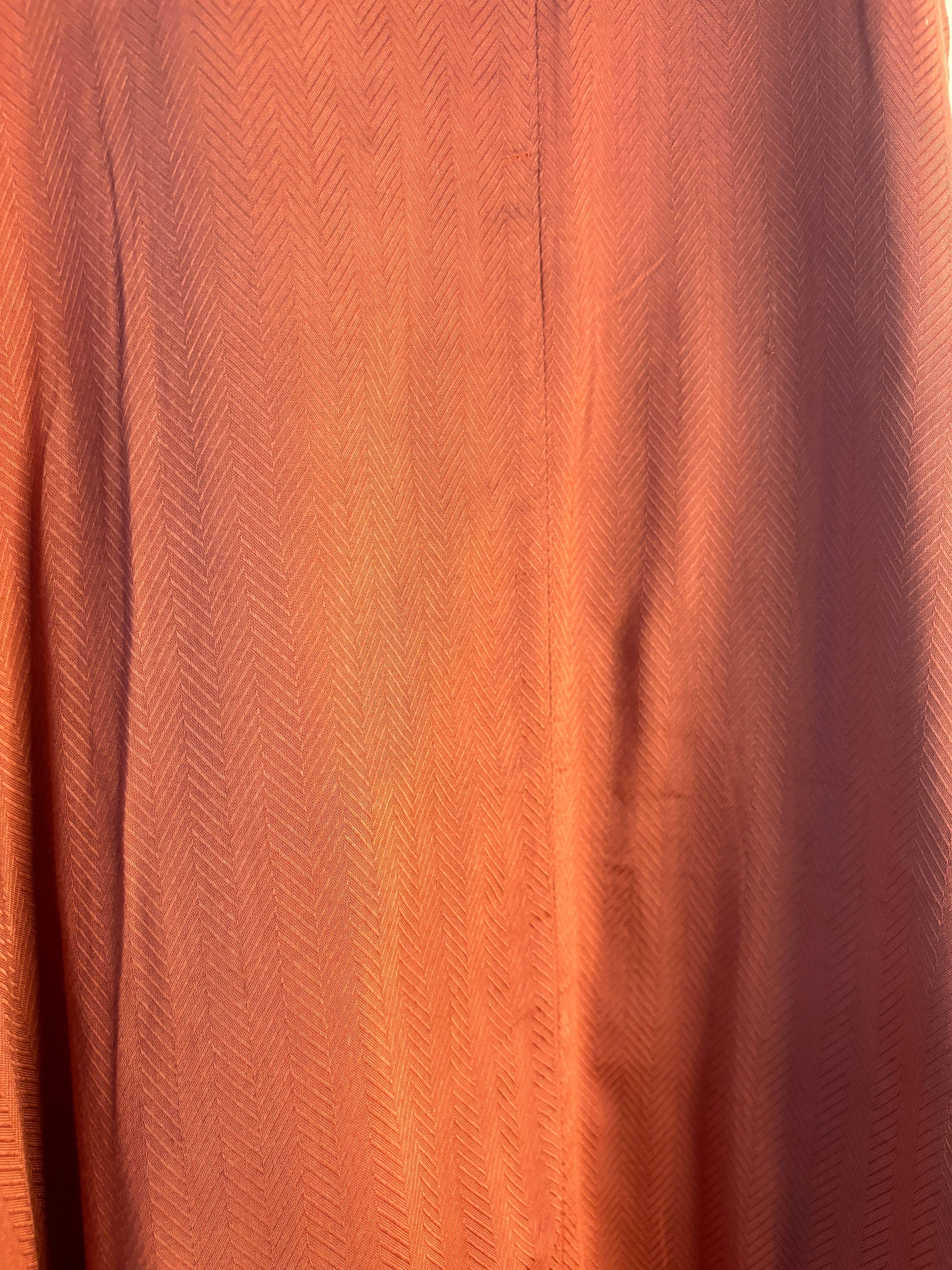 trueBrowns Orange Textured Dress