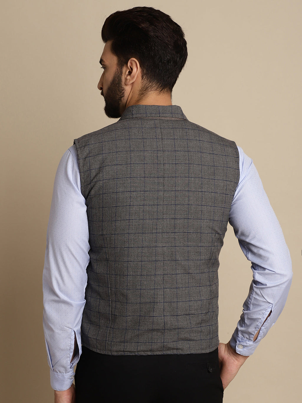 Even Apparels Men's Grey Waistcoat with Notched Lapel