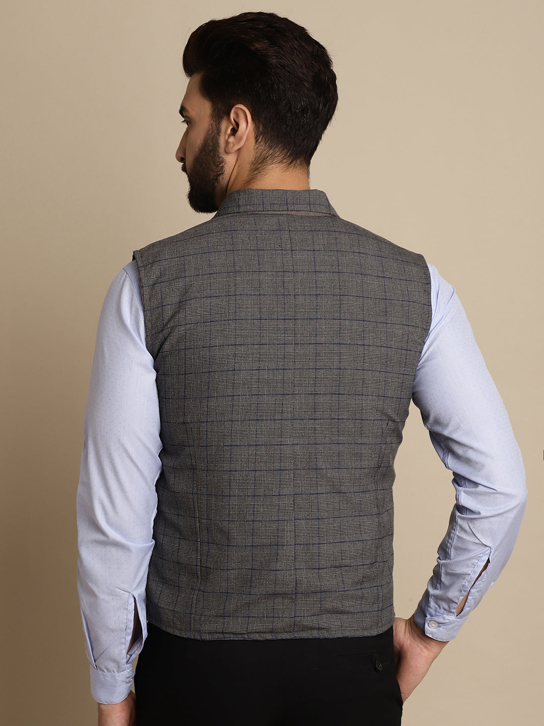 Even Apparels Men's Grey Waistcoat with Notched Lapel