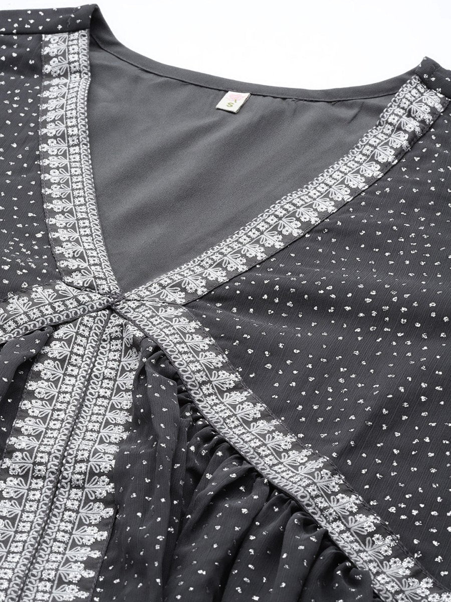 Ahalyaa Glitter Printed Top With Trousers