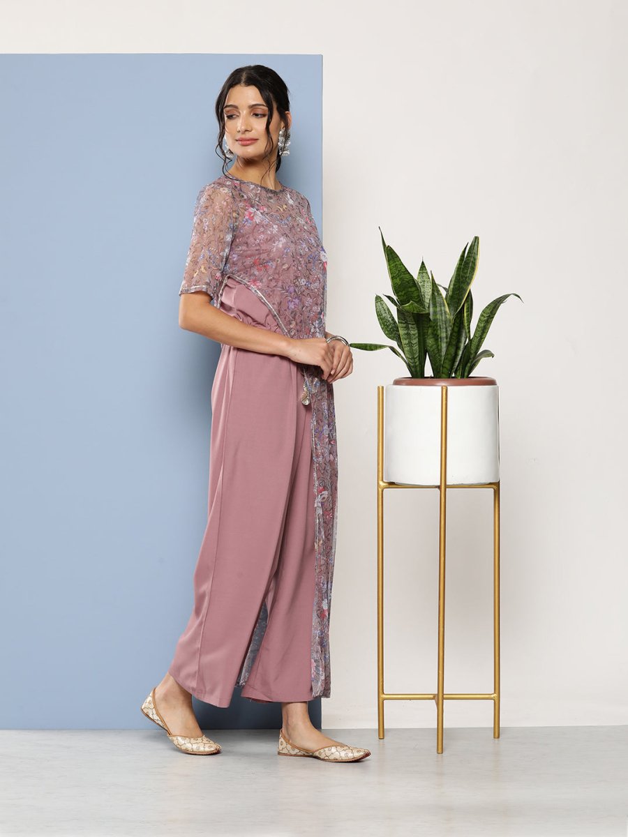 Ahalyaa Printed Waist Tie-Ups Basic Jumpsuit