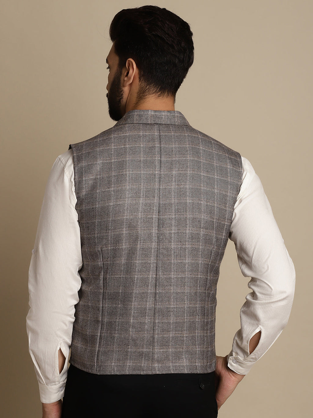 Even Apparels Men's Brown Waistcoat with Notched Lapel