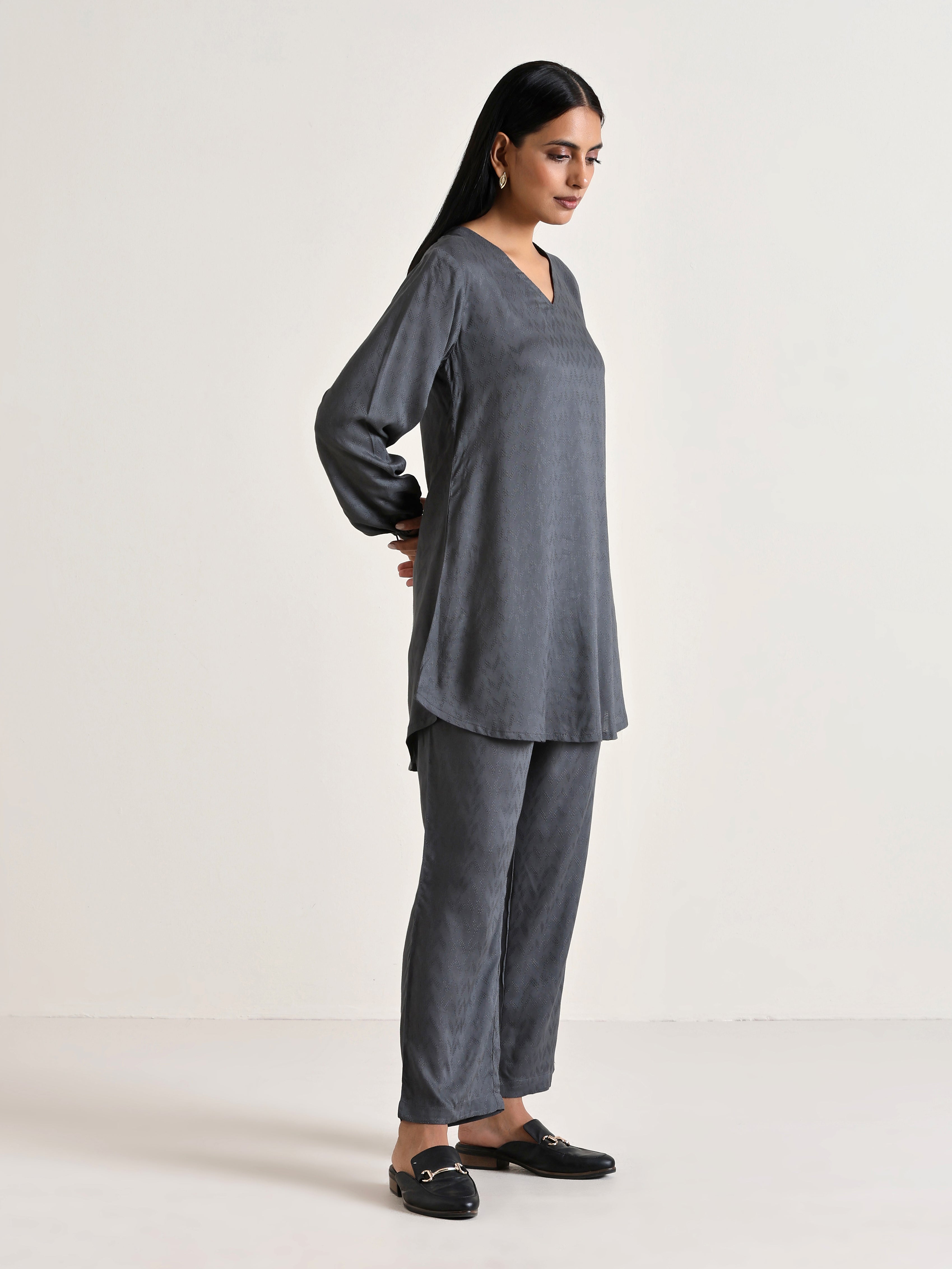 trueBrowns Grey Short Co-Ord Set
